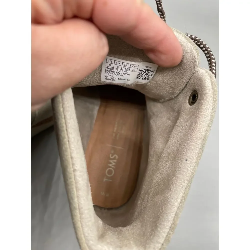 New Toms‎ Wedge Lace Up Tan Woman’s Platform Boots 8